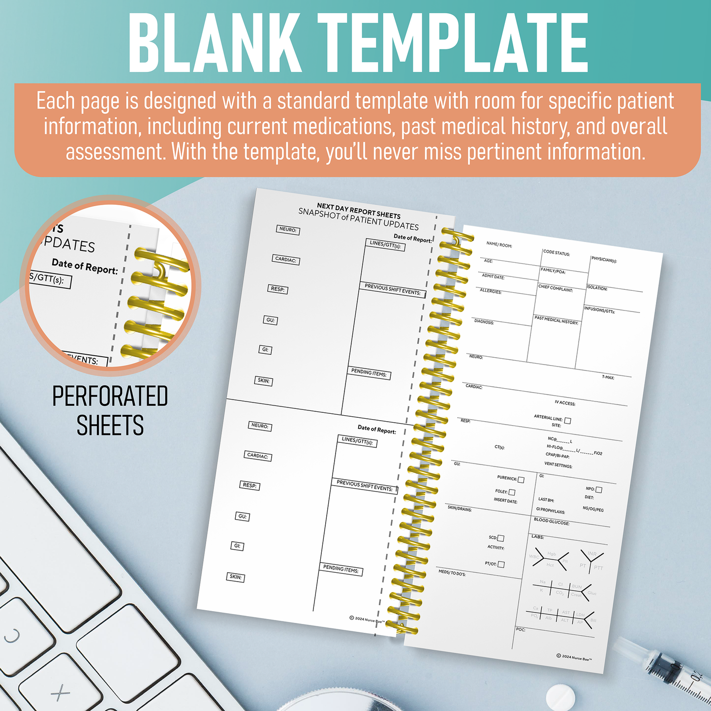 ICU Nurse Report Sheets - SBAR Report Notebooks