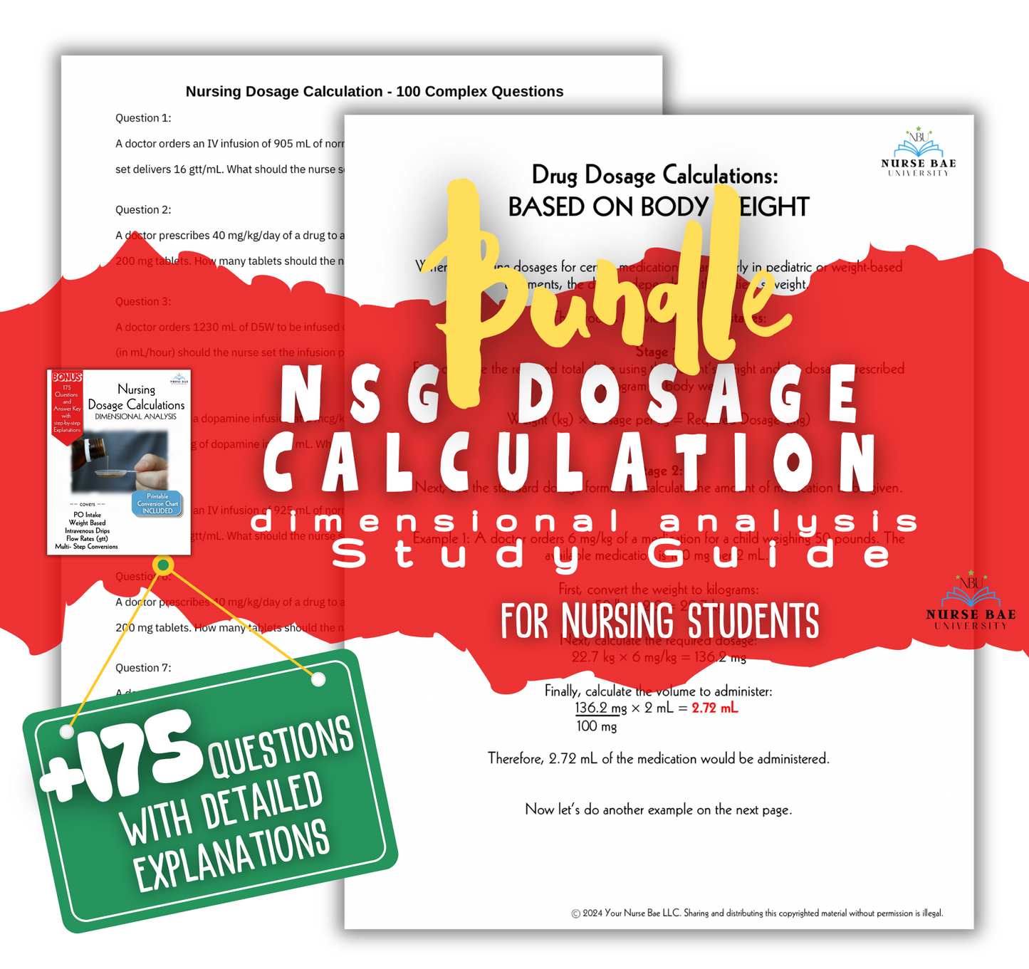 Dosage Calculation for Nurses - Nursing Study Guide