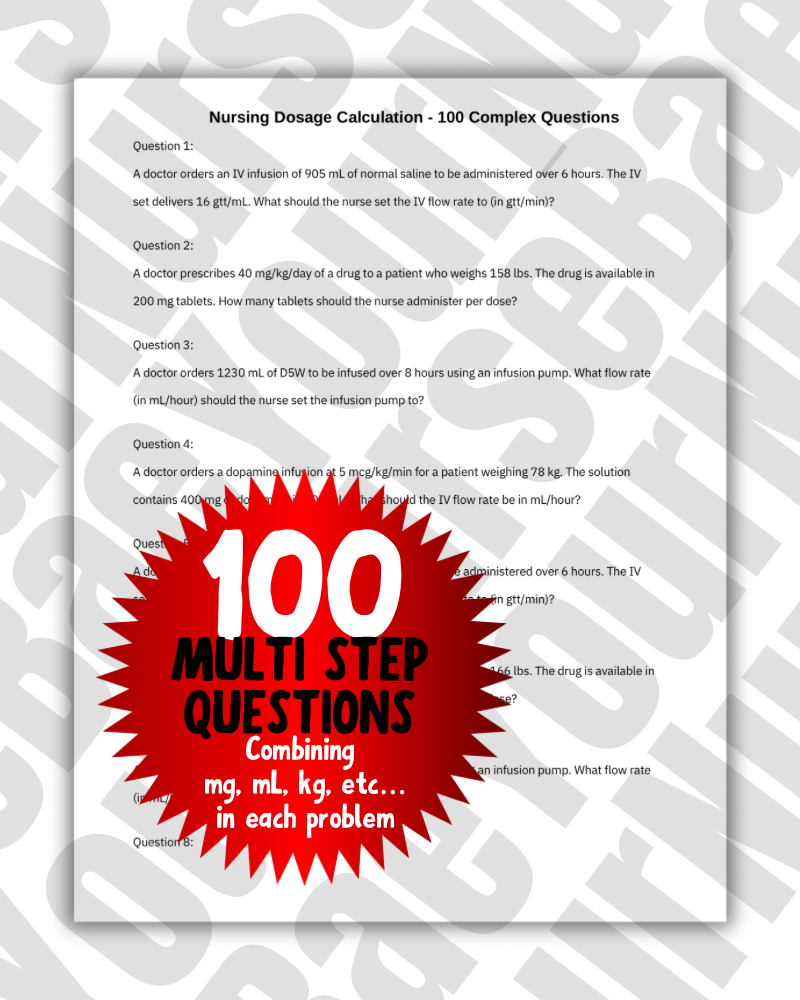Dosage Calculation for Nurses - Nursing Study Guide