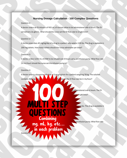 Dosage Calculation for Nurses - Nursing Study Guide